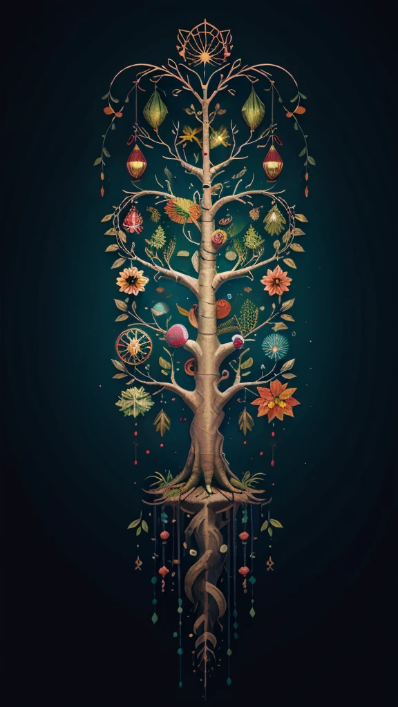 circular tree,four seasons,spring,summer,autumn,winter,leaves,roots,branches,trunk,ornate border,decorative,digital illustration,artwork,movement,time,swirling background,dark background,vibrant colors,natural,life cycle,growth,change,nature,life,peace,harmony,spirituality,symbolism,digital art,illustration,painting,graphic design,art,design,digital media,online art,visual art,fine art,fantasy