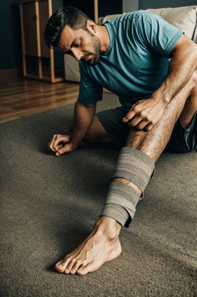 man with cast and broken leg