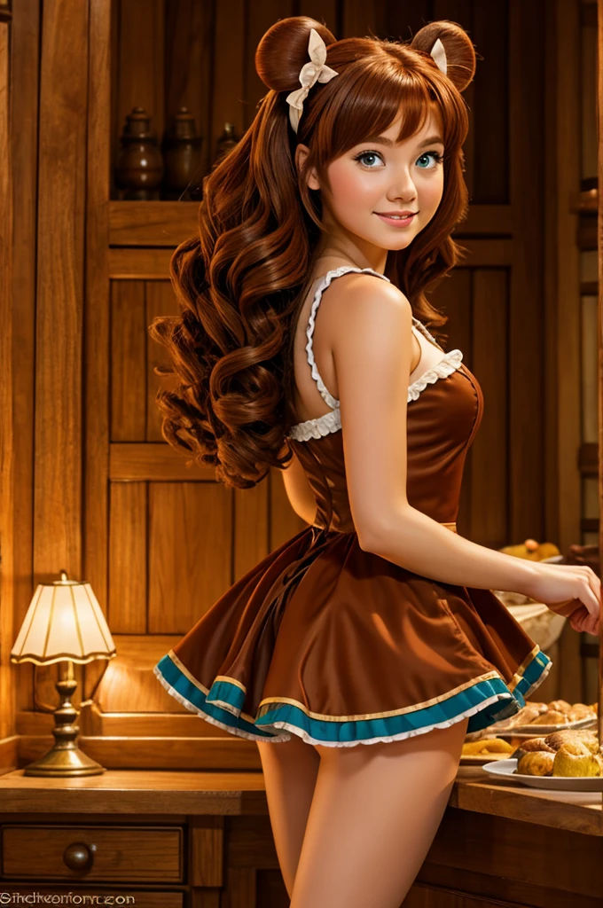 Chestnut girl, wide, Disney style