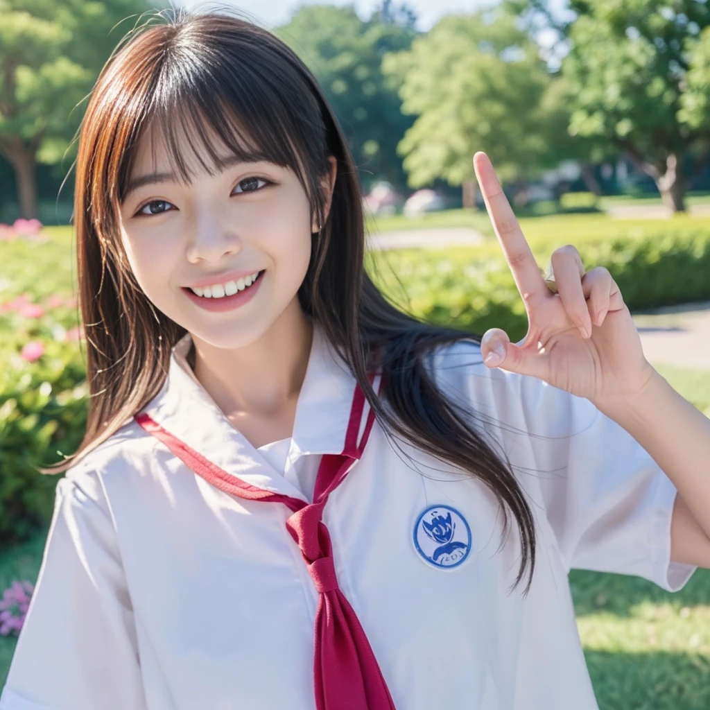 "High school girl smiling showing her teeth、Making a peace sign、Wearing a sailor uniform、Short Bob、With three friends、Selfie、garden、Outdoor Setting、Bright sunshine、Nature background、Bright expression、Vibrant colors、Very detailed、Close-up"

"(オクタンRender、Render、drawing、anime、Bad photos、Bad photos撮影:1.3)、(Worst quality、low quality、Blur:1.2)、(Bad teeth、Deformed teeth、Deformed lips)、(Bad Anatomy、Bad ratio:1.1)、(Deformed iris、Deformed pupil)、(Deformed eyes、Bad Eye)、(Deformed face、Ugly Face、Bad face)、(Deformed Hand、Bad move、Fused fingers)、Pathological、Disconnect、mutation、Malformation"