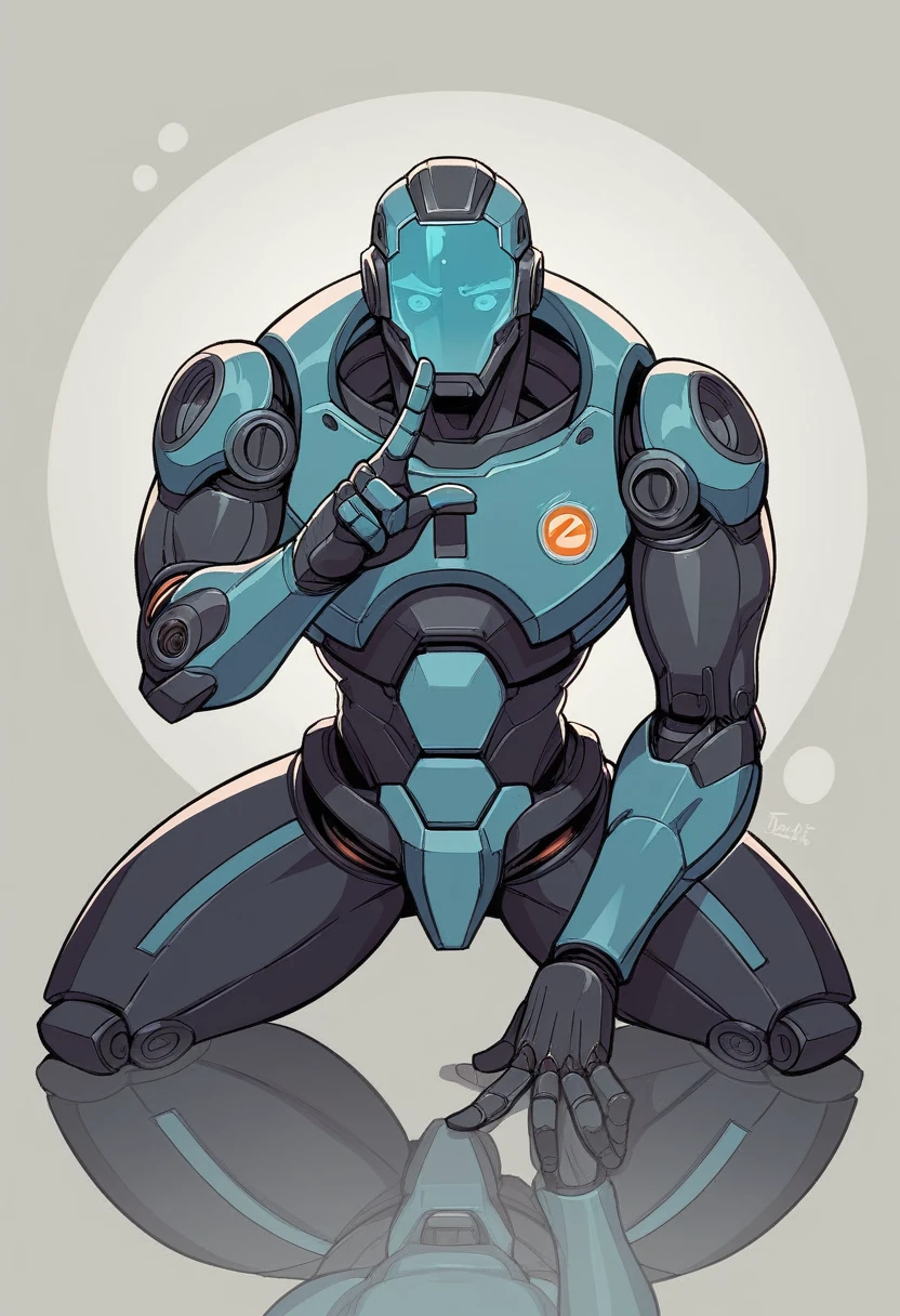 An android robot in advanced robotic armor, sitting in a research laboratory" --style v6 --width 1920 --height 1080 --color-palette "blue, gray, silver" --composition center --details 0.9 --seed 123 --noise 0.2 --particle-effect blue-white --shadow-depth high --reflection high