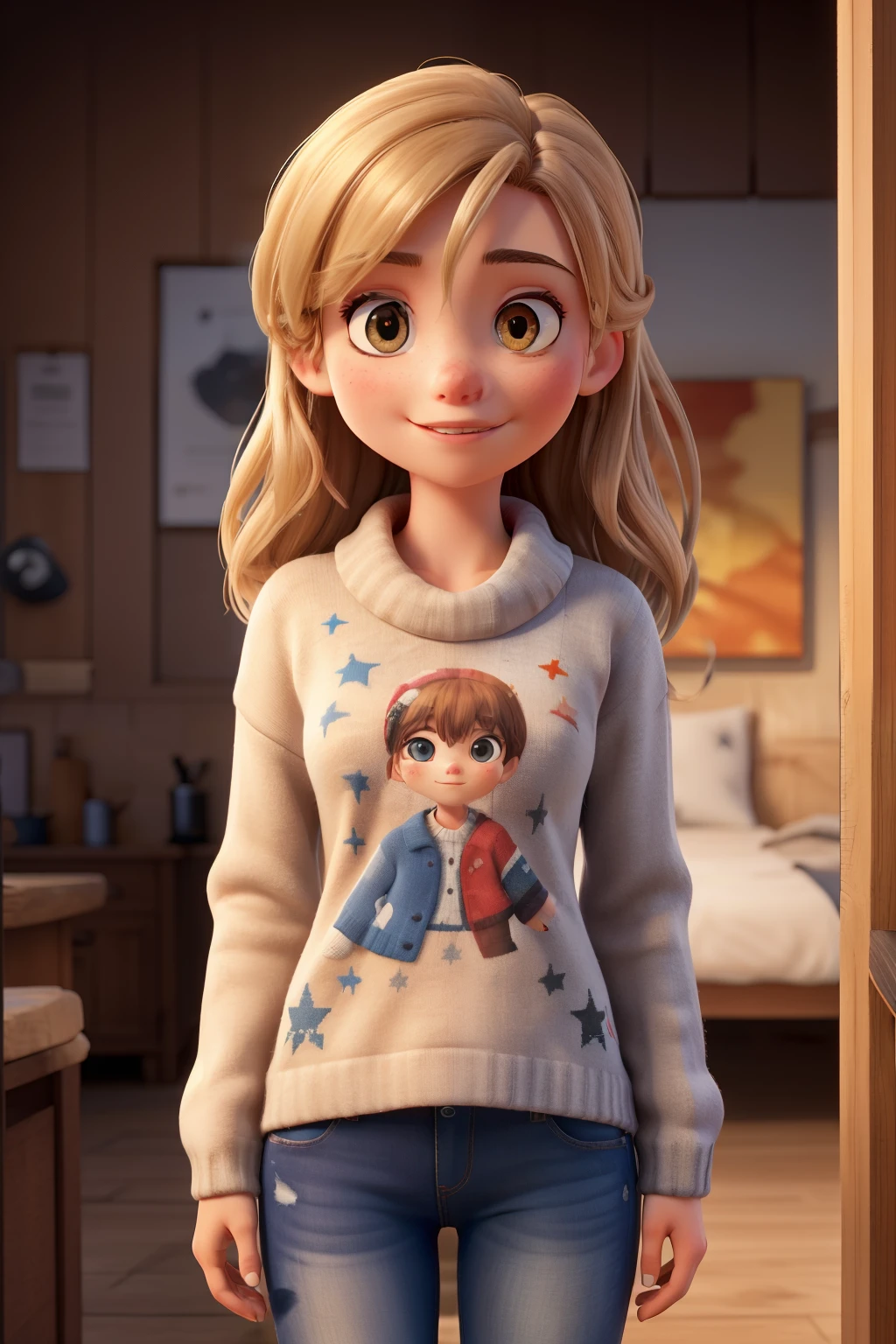 ((best qualityer)), ((work of art)), (detailded), 1 girl, ombro to ombro sweater,