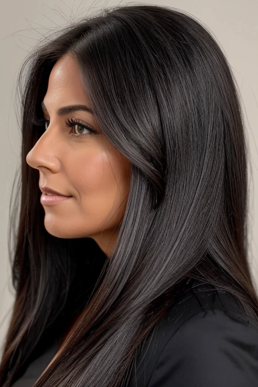 There is a woman with long hair and a black blouse, headshot profile picture, profile image, alanis guillen, taken at the beginning of 2020, 30 year old woman, portait photo profile picture, 3 0 years old woman, foto perfil, Ayahausca, frontal image, very low quality image, lorena avarez