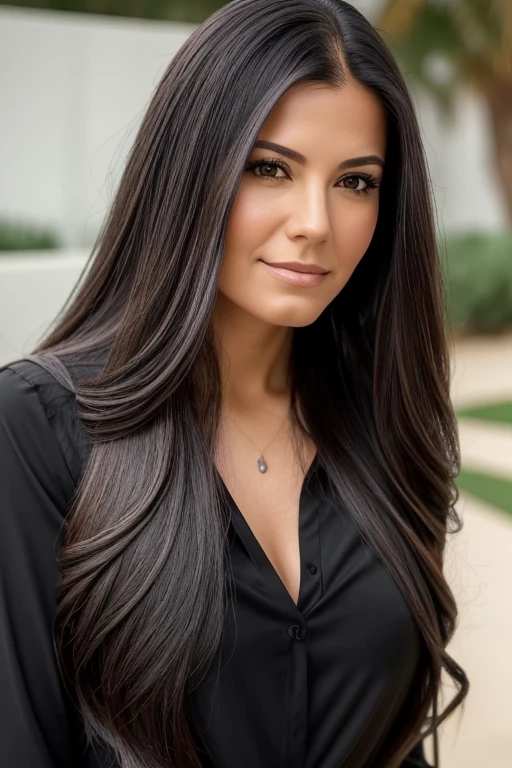 There is a woman with long hair and a black blouse, headshot profile picture, profile image, alanis guillen, taken at the beginning of 2020, 30 year old woman, portait photo profile picture, 3 0 years old woman, foto perfil, Ayahausca, frontal image, very low quality image, lorena avarez
