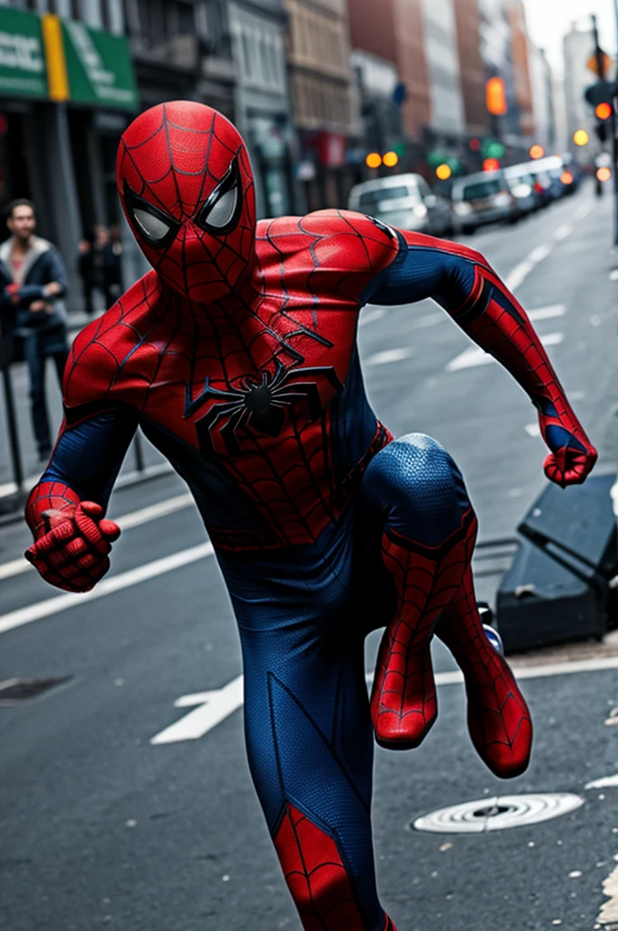 spiderman running