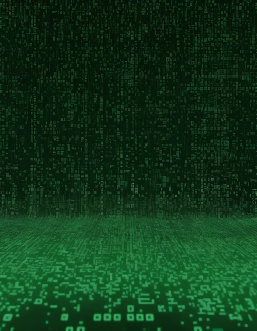  dissolving pixels, matrix 1999, cinematic, intricate, green matrix code in the background