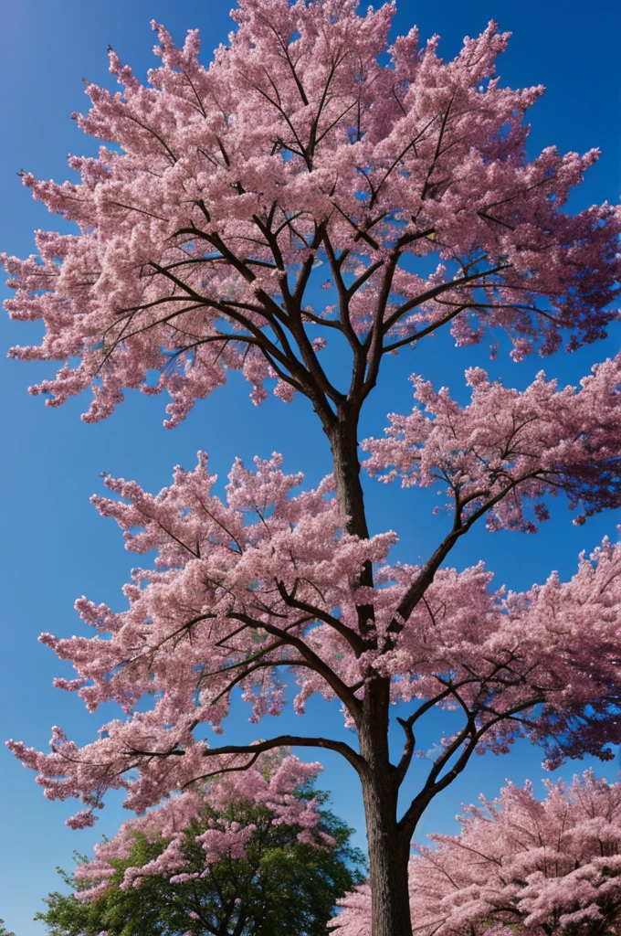 A pink tree with purple parts