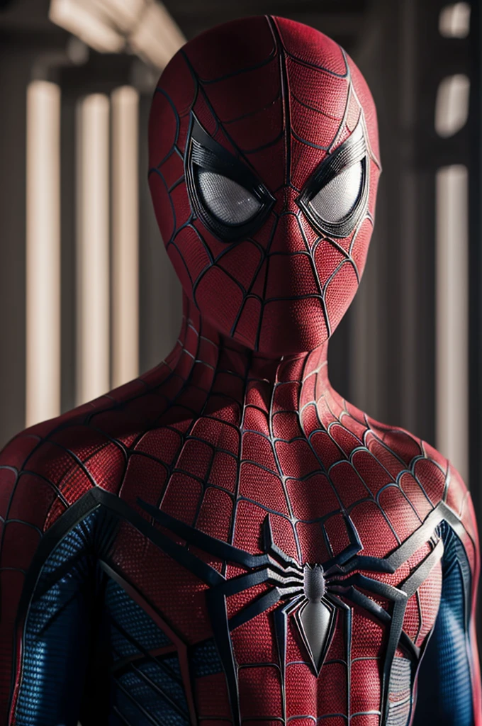A photograph of Spider-Man., sin mascara, the 20s, elegant, detailed face, looking to the camera, portrait, 8k hd, high quality