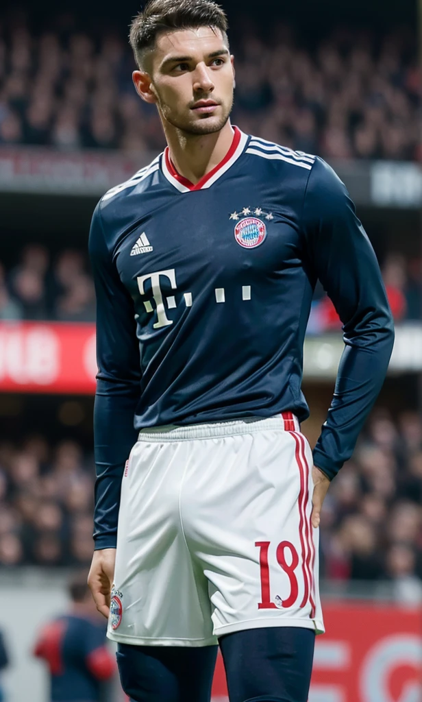 bayern munich, Football player ,ceremony, Jersey number 7, 184cm, realistic, ultra high definition, 8K, bright uniform