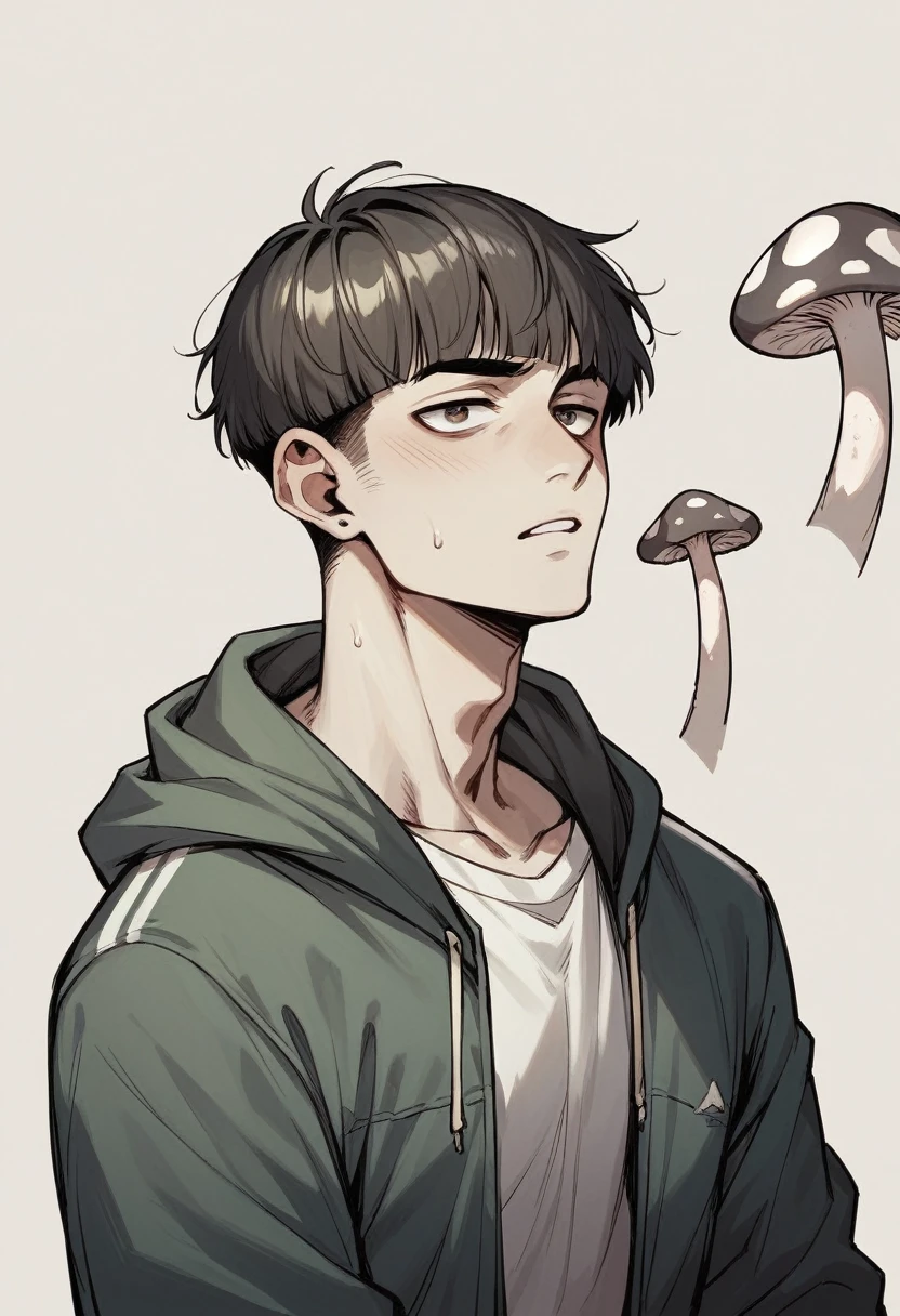 funny hair mushroom cut on a man 