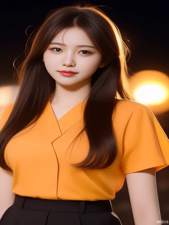 A woman with long hair wears a yellow shirt and black pants., Bae Suzy, Tzuyu from two times, Portraits of Korean female idols, beautiful south korean women, Korean girl, She has long orange-brown hair., wan's Korean face is so cute, หญิงKorean girlที่งดงาม, Jae Yeon Nam, about beauty!!!!!! female devil, Jisoo from blackpink, German Bokeh Art 8k