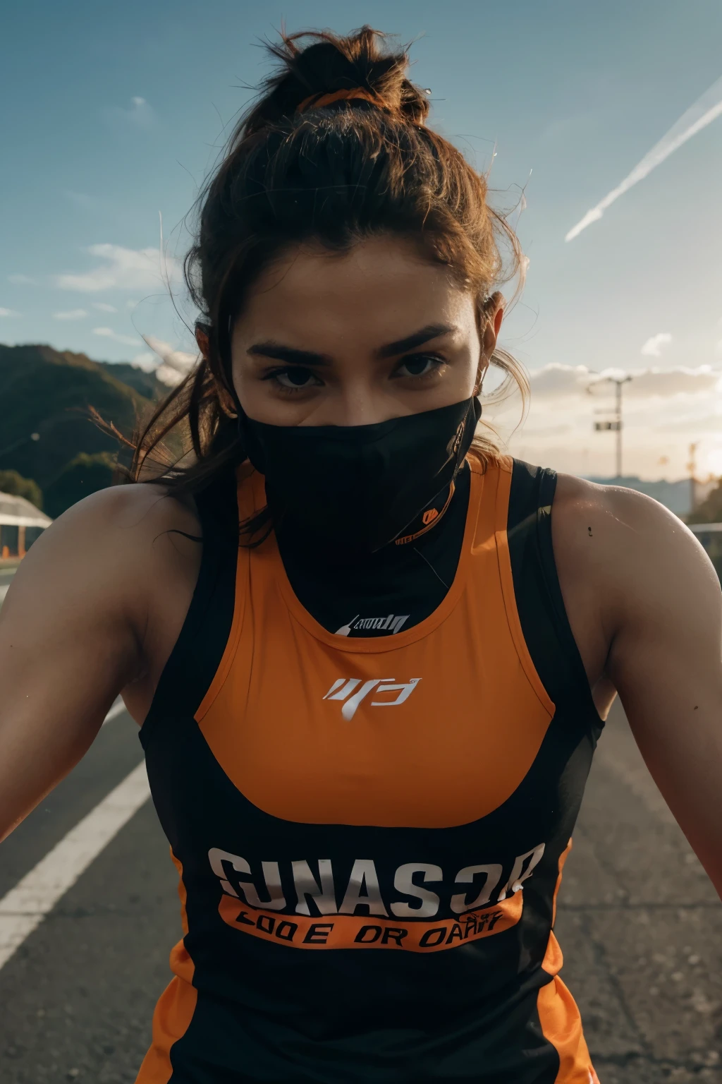 Mascaras prOpuestas:

1. mask "Extreme Energy" para entusiastas del depOrte:

COlOres: Orange, rOjO y negrO.
Images: Images de atletas en acción, cOmO cOrredOres, ciclistas O levantadOres de pesas.
TextO: Frases mOtivaciOnales cOmO "¡COnsigue tu mejOr marca!" O "Overcome your limits!".