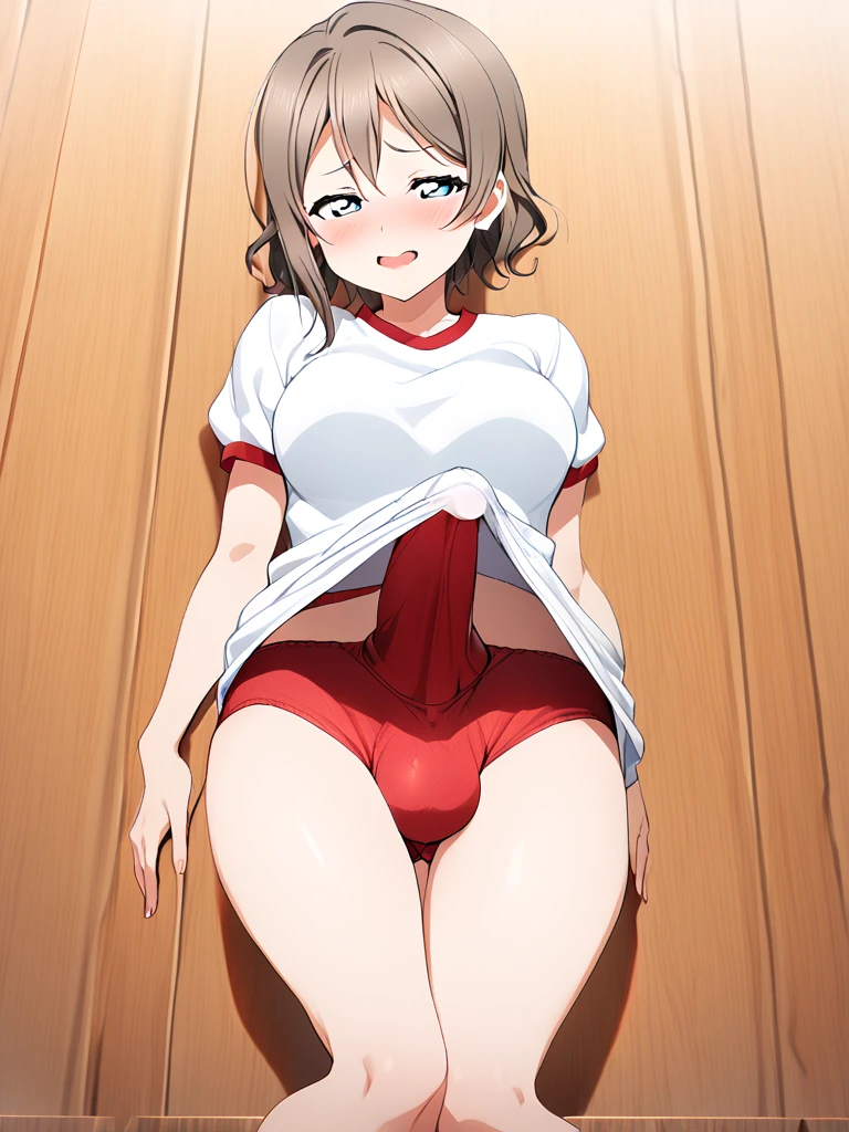 1 Girl Love Live Watanabe You Gym Uniform Bulge Red Panties Erection Bulge　Protruding penis