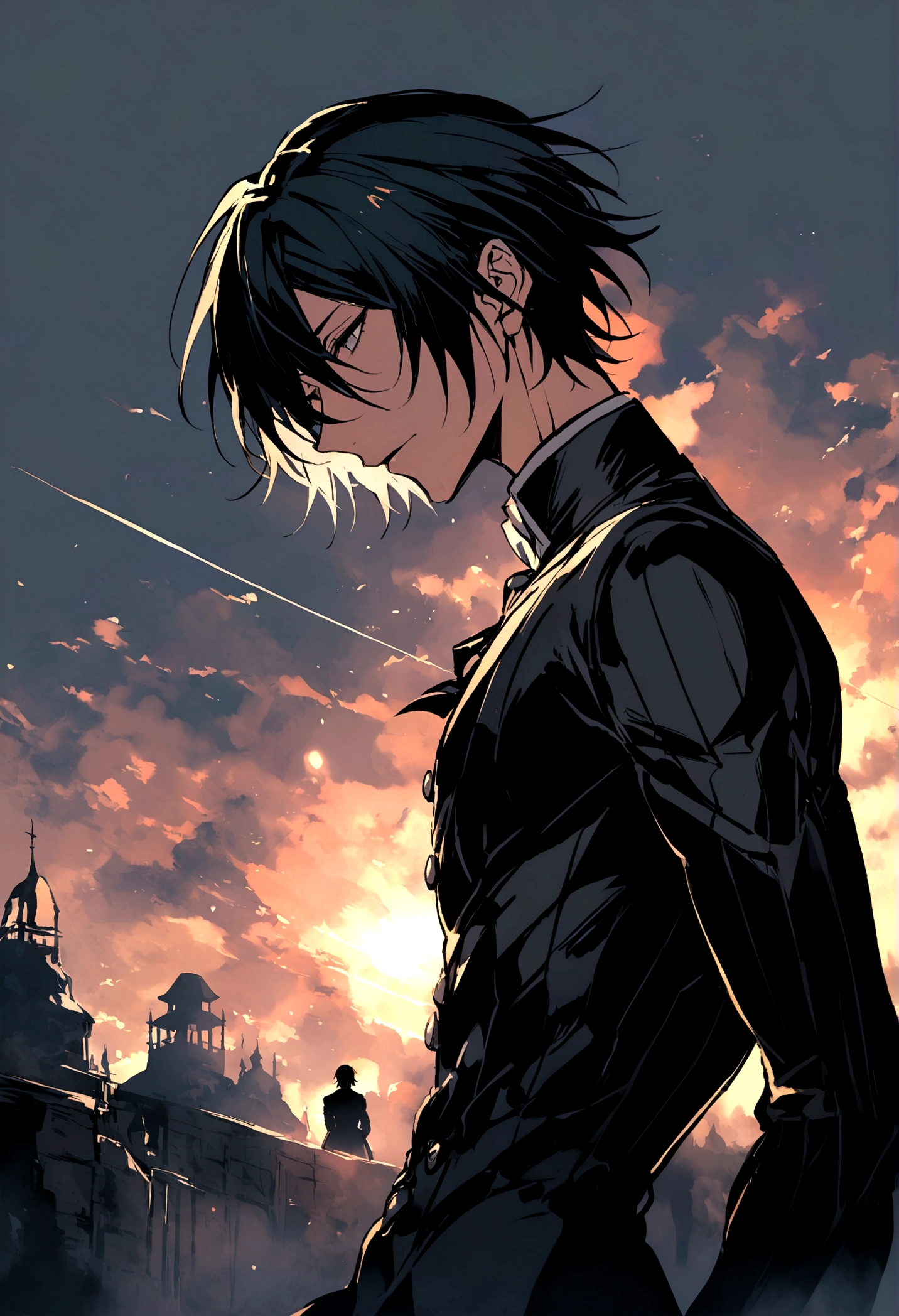 Black Butler, young male with short hair, slightly muscular build