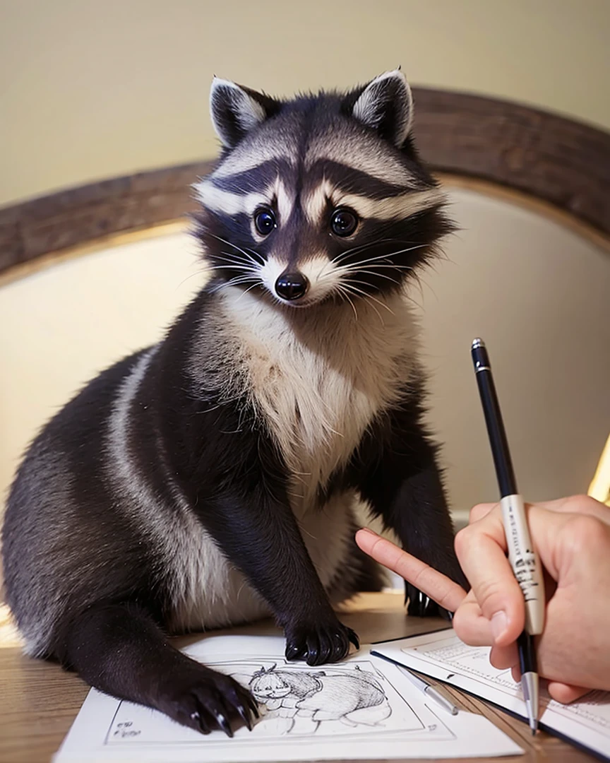 raccoon drawing