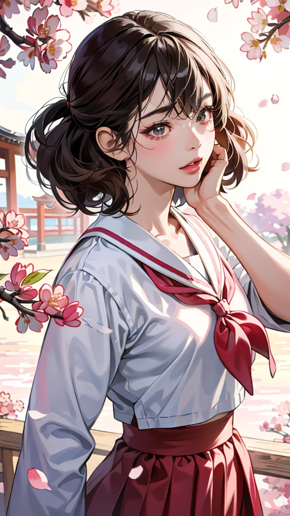 Stunningly Realistic 8K Wallpaper Showcasing a Radiant Black-Skinned Lolita Teenager in an Enchanting Japanese Gyaru Style School Sailor Uniform – Accentuated by a Mesmerizing Cherry Blossom Backdrop
Nude and Semi-Nude Elements:
Dazzling and Detailed Cherry Blossom Petals Flying, Framing the 16-year-old Asian Girl in a Japanese High School Student Role
Short Bob Hairstyle with Curls, Dark Brown Hair, and Expressive Eyes Emulating a Youthful and Attractive Japanese Lolita Aesthetic
Full Lips, Hour