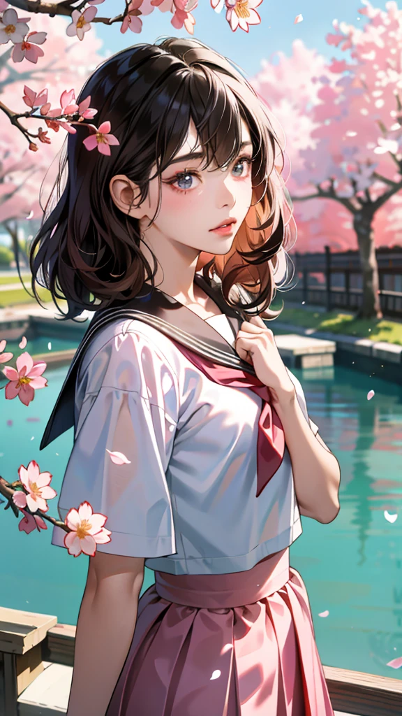 Stunningly Realistic 8K Wallpaper Showcasing a Radiant Black-Skinned Lolita Teenager in an Enchanting Japanese Gyaru Style School Sailor Uniform – Accentuated by a Mesmerizing Cherry Blossom Backdrop
Nude and Semi-Nude Elements:
Dazzling and Detailed Cherry Blossom Petals Flying, Framing the 16-year-old Asian Girl in a Japanese High School Student Role
Short Bob Hairstyle with Curls, Dark Brown Hair, and Expressive Eyes Emulating a Youthful and Attractive Japanese Lolita Aesthetic
Full Lips, Hour