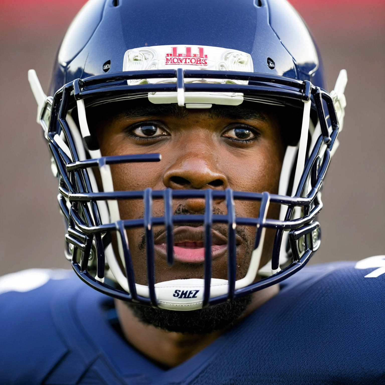 Face of a football player