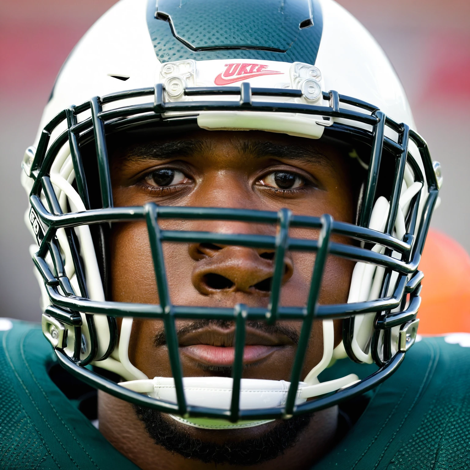 Face of a football player