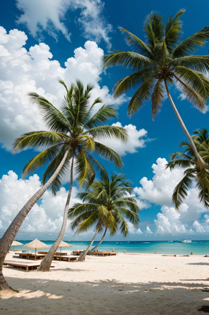 Beach with coconut trees