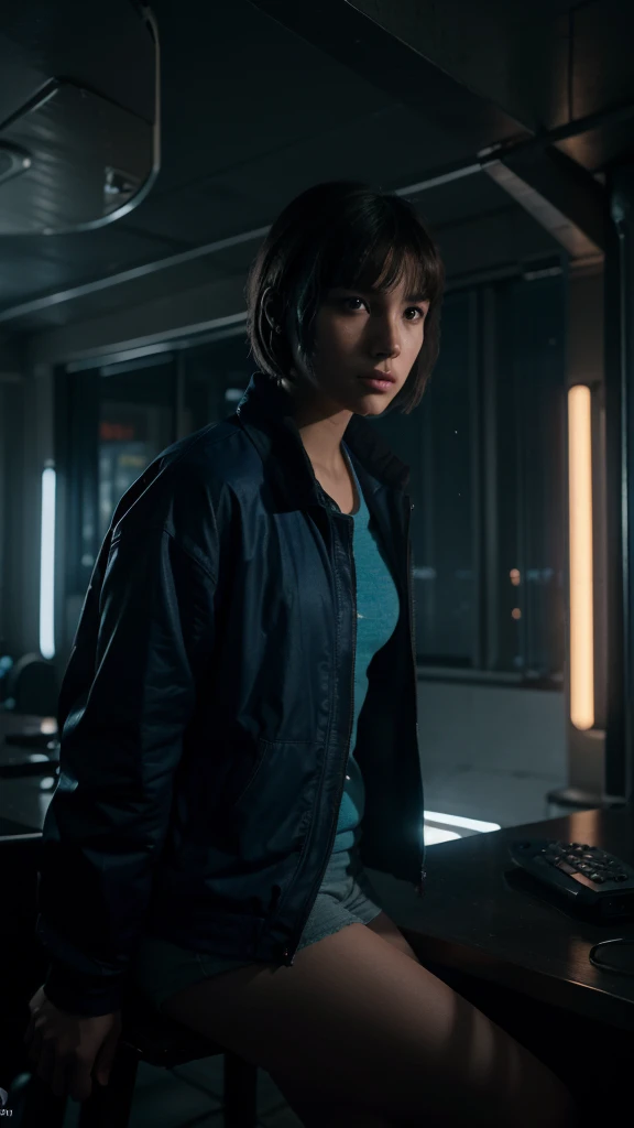 One Night 4 college students were playing till late night and could not study for the test which was scheduled for the next day. 4k realistic imagery, blue scenery like a movie scene, old american setting, inspired by blade runner movie scene, blue tone,