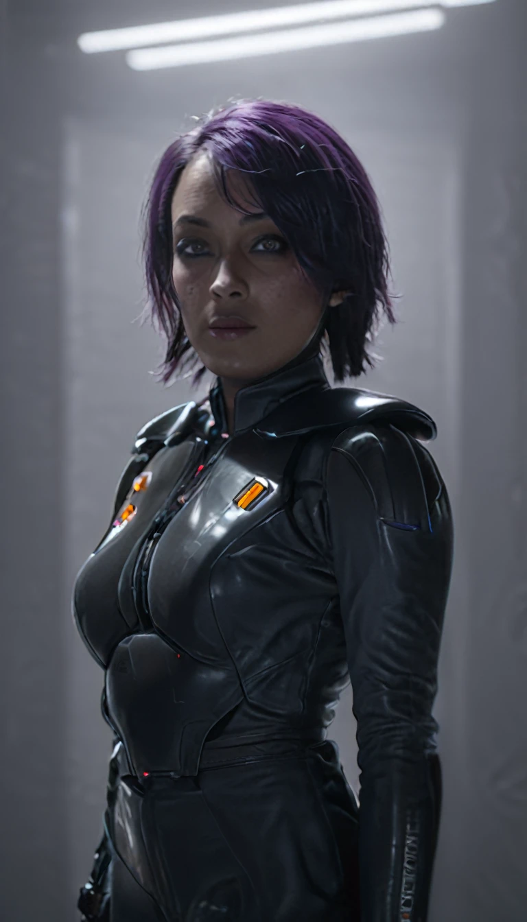 professional 3d model Cinematic scene, sabine wren, HUGE BREASTS, Ghost in the Shell, detailed background, masterpiece, best quality, high quality, highres, absurdres . octane render, highly detailed, volumetric, dramatic lighting