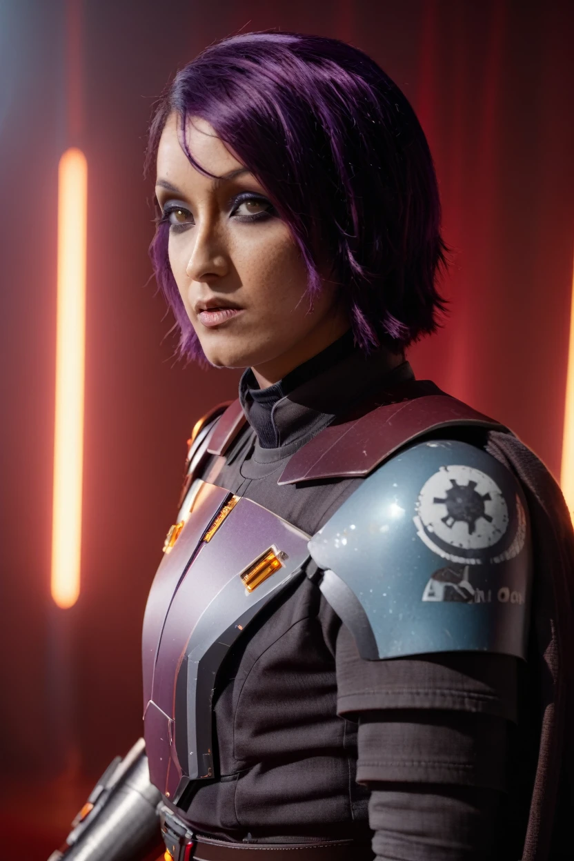 cinematic photo sabine wren wearing armor at observatory. 35mm photograph, film, bokeh, professional, shot by david lachapelle, 4k, highly detailed