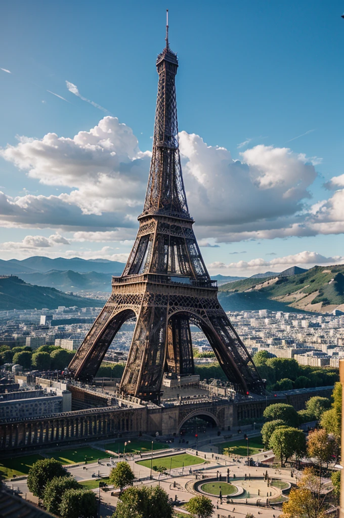 Eiffel Tower in Mountains