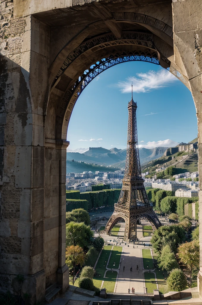 Eiffel Tower in Mountains