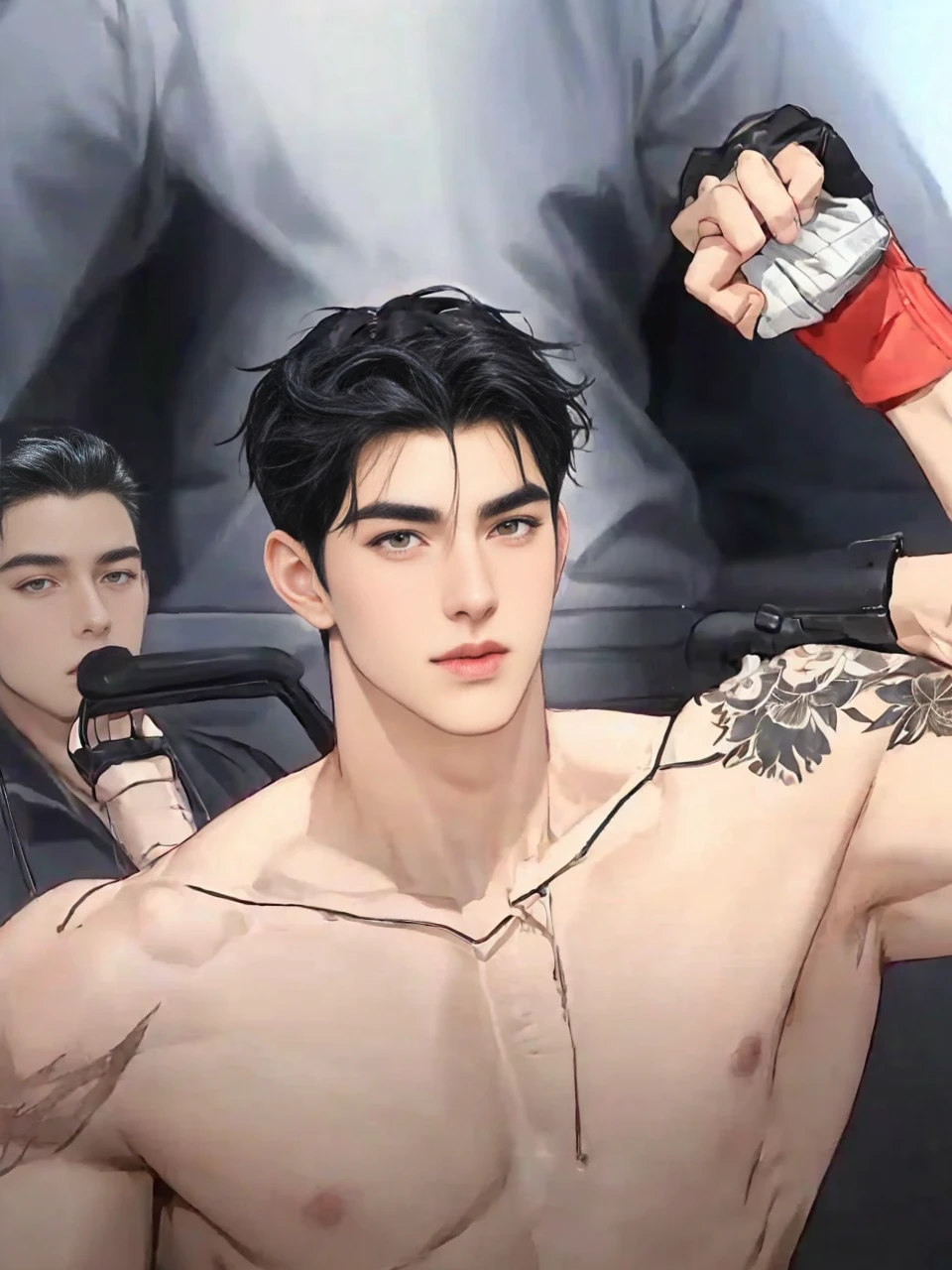 masterpiece, 1boy, adult, handsome, black hair, undercut hair, perfect face, detailed eyes and face, black eyes, clean shaved, muscular, capturing a rural atmosphere, dynamic lighting, unreal engine 5,