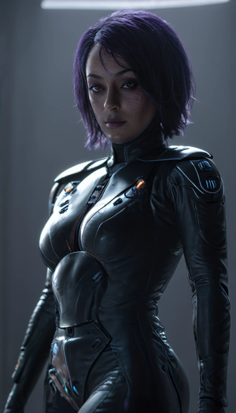 professional 3d model Cinematic scene, sabine wren, HUGE BREASTS, Ghost in the Shell, detailed background, masterpiece, best quality, high quality, highres, absurdres . octane render, highly detailed, volumetric, dramatic lighting