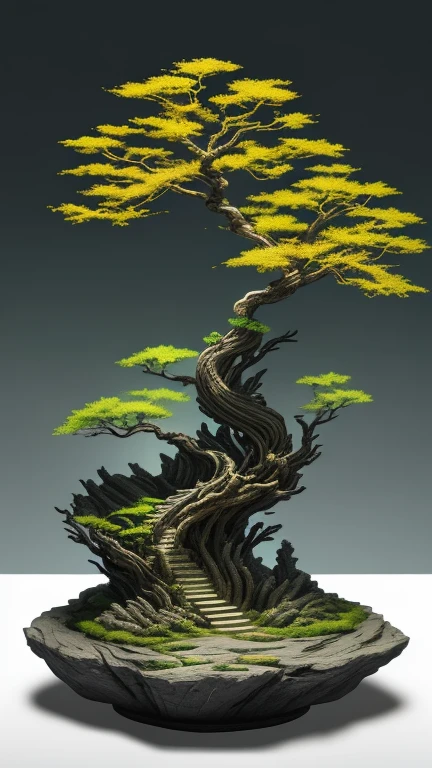 best quality, realistic, photorealistic, divine tree entwined with dead roots with many twining roots and mountains, "unique pots of relief and steep cliffs"
((Miniature landscape)),(Chinese architecture),Divine Tree,
very detailed carving on coral rock "pot with root relief",
Ultra wide angle, Accent Lighting, Volumetric Lighting, backlight, (detailed light),((very subtle and beautiful)),dramatic_shadow,ray_tracing,hdr