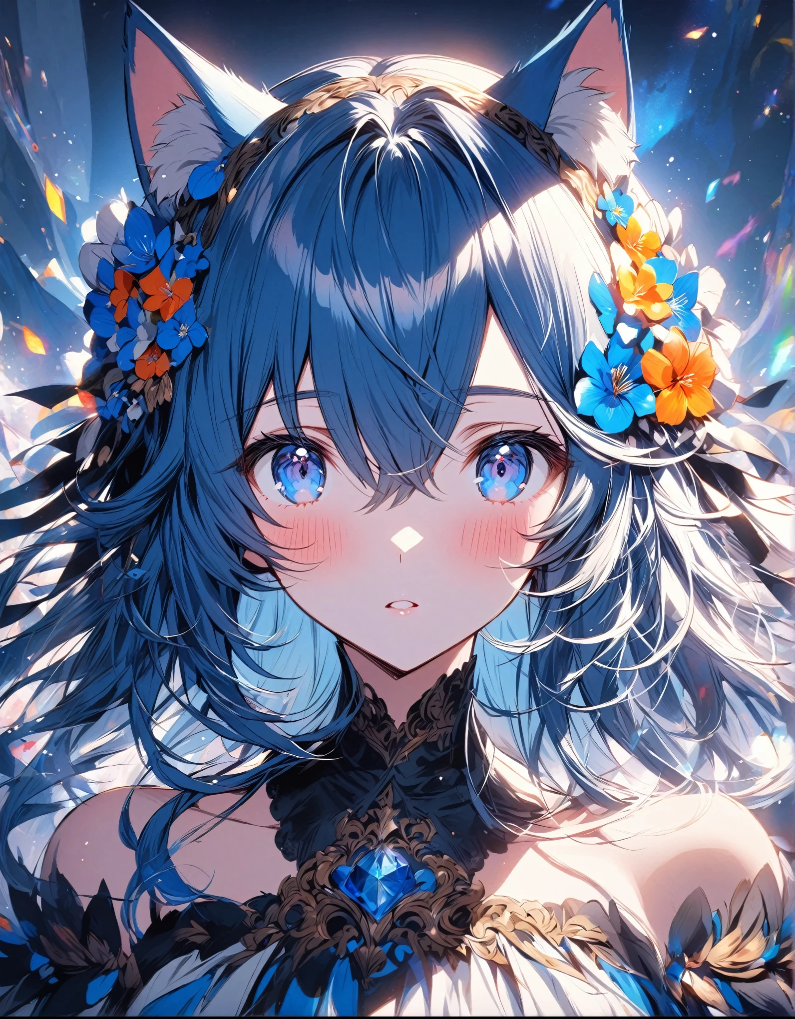 solo person、(top-quality)、((masterpiece:1.2))、(colourfull:0.9)、((Ink splashing))、(Color scattering)、Colorful colors、watercolor paiting、Crisp focus、Cat's ears、a woman in a、model shot、((full bodyesbian))、(Summer portrait:1.5)、cute expression、Elegant Hair、(Beautiful Detail Face, Eyes and pupils)、Elegant Goddess Clothing、((Summer forest background))、the woods、BREAK,wakame,wakame,wakame,wakame,wakame,wakame,wakame,wakame,wakame,wakame,wakame,wakame,wakame,wakame,wakame,wakame,wakame,wakame,wakame,wakame,wakame,wakame,wakame,wakame,wakame