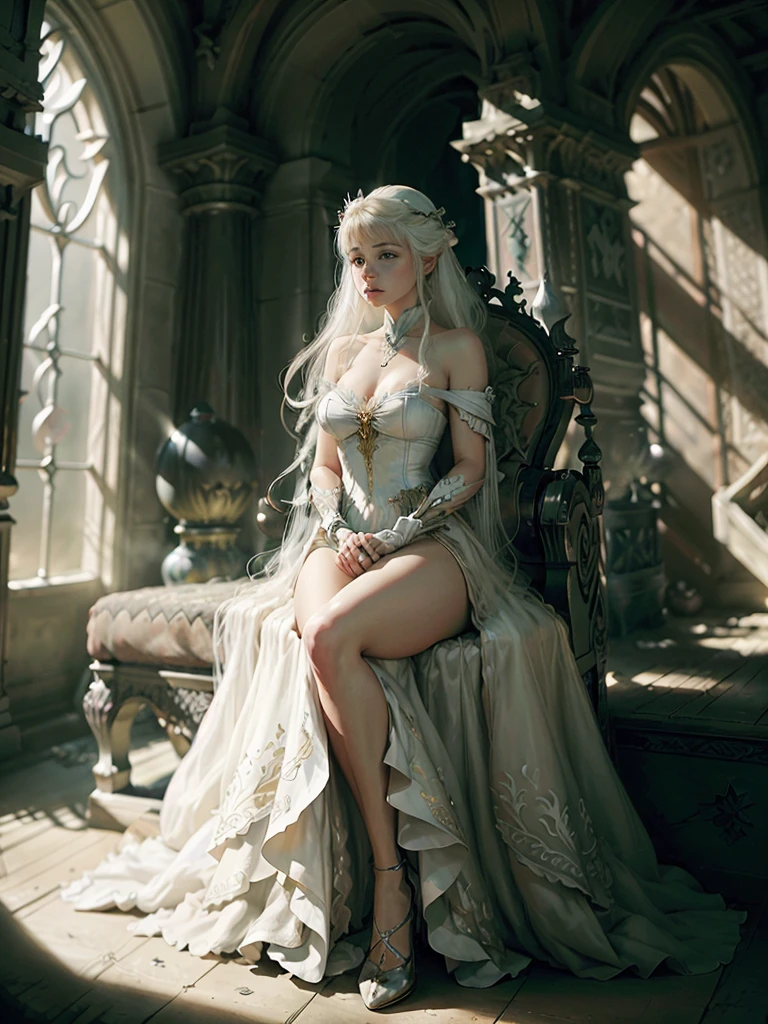 a woman in a white dress sitting next to a white dragon, fantasy photoshoot, fantasy fairytale story, fantasy style clothing, arte de fantasia hiperrealista, roupas de fantasia, bela arte de fantasia, Queen of Dragons, breathtaking fantasy art, fotografia de fantasia, No estilo de Anne Stokes, Foto do personagem de fantasia, fotografia de fantasia realista, vestido de fantasia, amazing fantasy art, with magical creatures