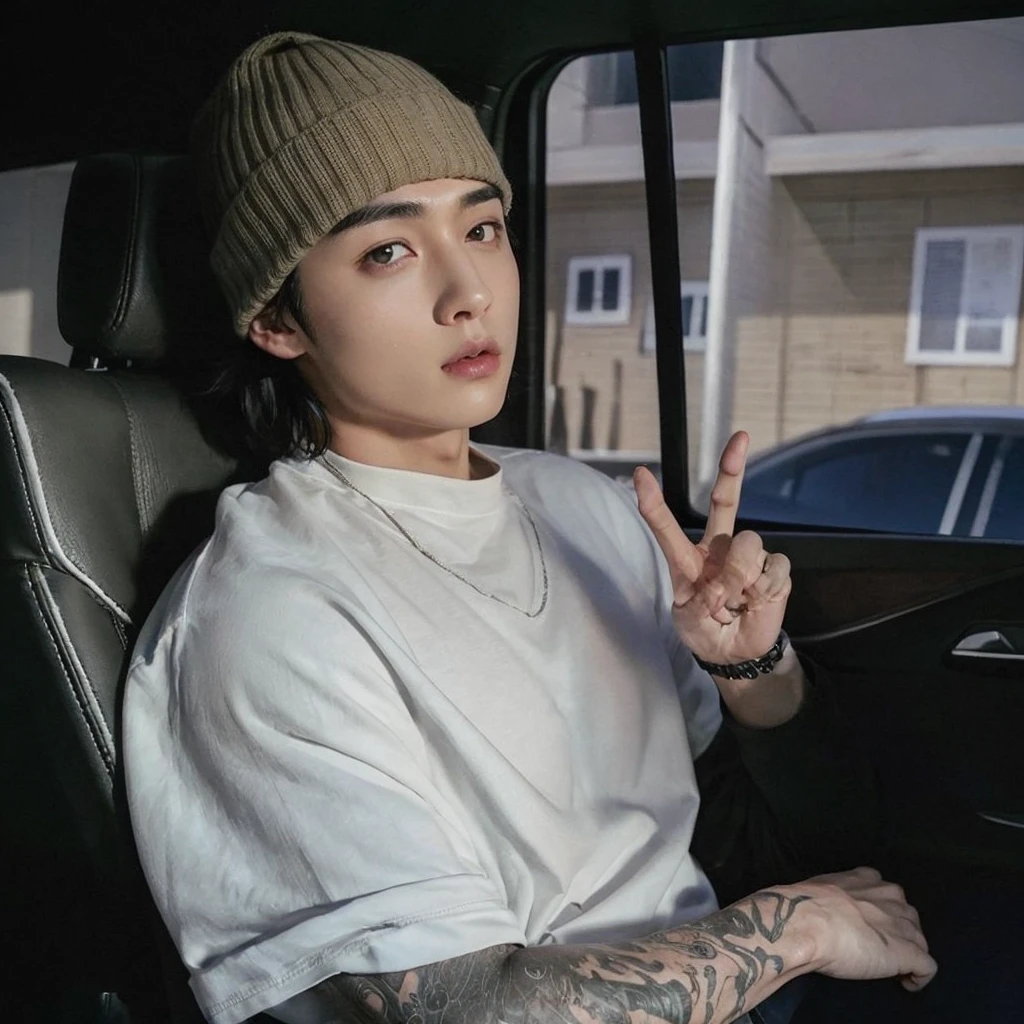 Young Bruce Wayne man black hair, Cuerpo Big y musculoso, black t-shirt, in dark room, WET BODY, asian, similar to Jungkook, annoying, serious, hot, Big