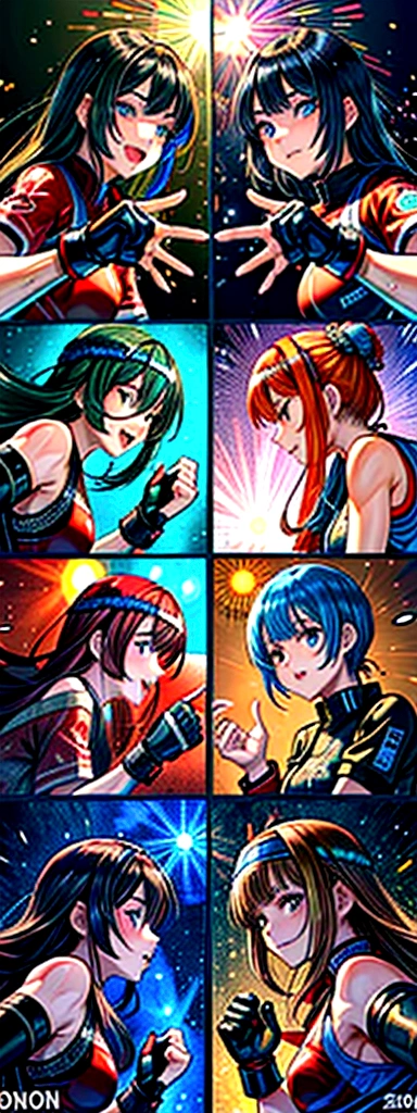 (Half Japanese and half British)), ((Adult face)), ((Open Finger Gloves, Five Fingers)), (((Women's Mixed Martial Arts, Martial Arts))), ((Enchanting