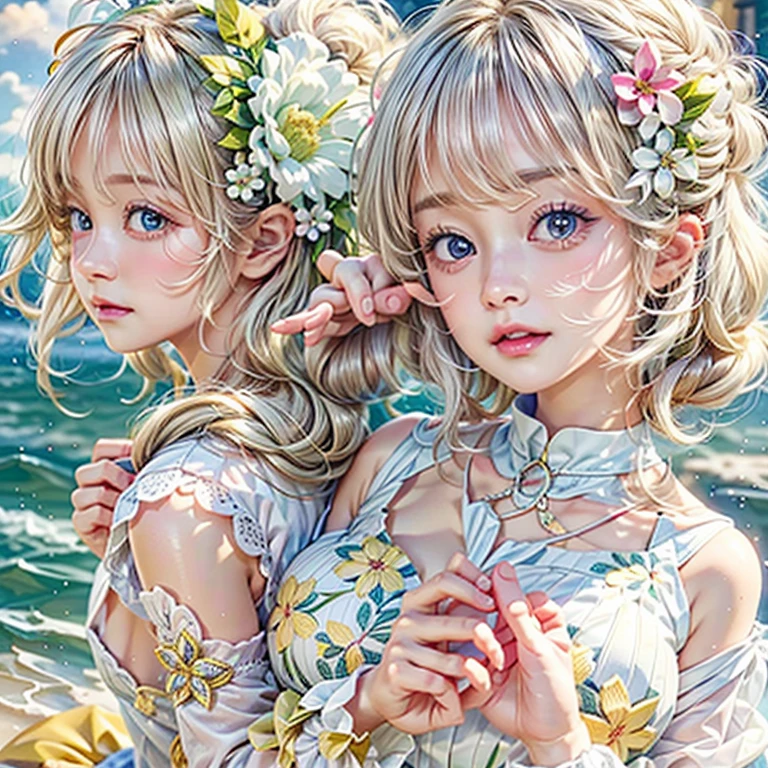 SFW, ((David Hamilton:1.37, White and RainbowColors))、Extremely Detailed (PUNIPUNI Oppai Twins), Dynamic-angle), (((Just a heads above the Lake))), {(((Kissing face to face) Against the Nipples to Nipples Pressing hard))| ZoomedOut }、{(Floating hair with Strong wind)|French Braid|bun}, (8K best quality Masterpiece:1.2)((Photo-realistic:1.37))  BREAK  (((Detailed KAWAII Face variations))), Detailed Radiant PearlSkin, {(((HiddenHand)))|((Corrected BabyLikeHand))} . PICHIPICHI