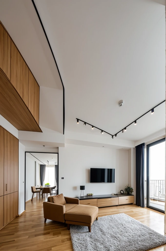 A modern apartment with dimensions of 5.9 meters wide and 9.4 long