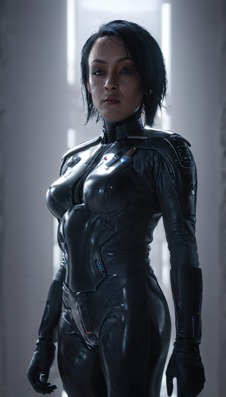 professional 3d model Cinematic scene, sabine wren, HUGE BREASTS, Ghost in the Shell, detailed background, masterpiece, best quality, high quality, highres, absurdres . octane render, highly detailed, volumetric, dramatic lighting