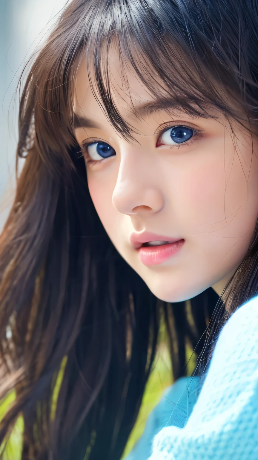(((32k,High details,High detail、masterpiece,Attention to detail,alone))),RAW Photos & Realistic atmosphere,Beautiful dark blue eyes,Mouth details,Glossy Lips,Thin eyebrows,Beautiful Eyes、Soft white skin that shines in every detail、sheの深い黒色の目はとても美しいです,Lip details、Very beautiful face,Very beautiful face、A vivid face,Beautiful, shining lips,Beautiful Eyebrows,Infinite Reality, Realistic Young Gravure Idol,she'she'she'she'she'she'To a very cute woman , Young Gravure Idol, Young Gravure Idol, とても美しくてかわいい22 years old beautiful girl,Incredibly beautiful and elegant,22 years old beautiful girl,Natural soft light,(Shiny Hair,,Beautiful and kind eyes:1.5),A kind smile,Shapely breasts,Medium Long Hair,Tying up hair,Beautiful posture,No makeup,Looking Ahead、(Poolside:1.5)