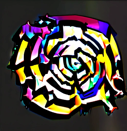 /Imagine Prompt: Muscat for stickers on black background, Bold outline style, Jagged Edges, Trash Core, Light Shading --v 5.2
