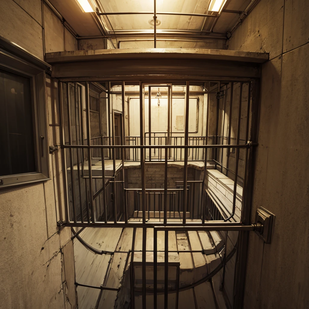 Underground Prison, dim, In the cage