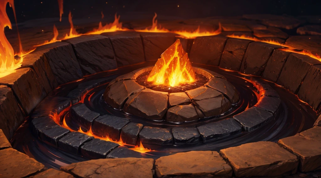 Hotland from undertale, 4k, high detail, detailed lavs, lava