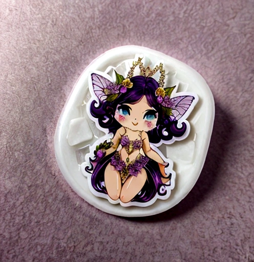 /Imagine Prompt: Grape fairy for cute background stickeruscat, Bold outline style, Jagged Edges, Trash Core, LightShell