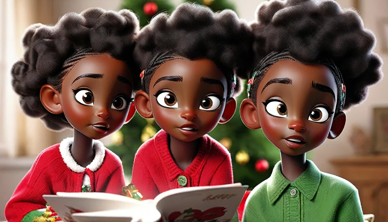 two black children, they were looking forward to spending the holidays at their grandmother's house, located in a beautiful site surrounded by exuberant nature. work of art, best qualityer.
