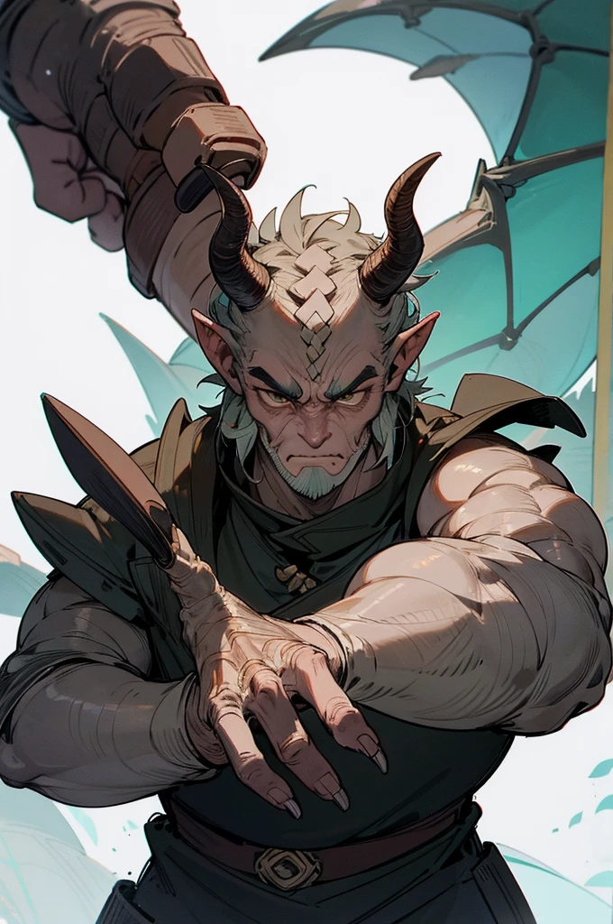 humanoid dragons,1.80 m tall and weighing 150 kg,Its hands and paws have strong, claw-like nails, with three fingers and a thumb on each hand. A dragonborn's head has a blunt snout,a vigorous forehead and characteristic friezes on the chin and temples. Behind the eyebrows is a ridge of horn-like scales of various sizes, resembling thick, plump, thick hair, scalar scales , Using black armor