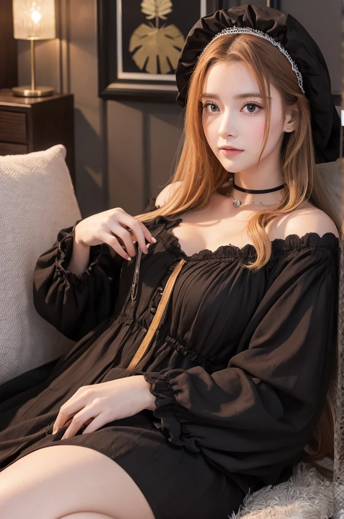 highest quality、16K high resolution、Super detailed、masterpiece、Live shooting、realistic:1.4、hyper realism:1.4、sharp focus、very delicate and beautiful、small details、1 female、(european:1.2)、(blonde:1.1)、(super beautiful)、(beautiful face:1.5)、(adult face)、18 year old witch、(white panties:1.2)、spread your legs to the side、(wizard hat)、(purple dress:1.2)、library 、stockings 、wearing makeup、libray chairs、(At SFW:1.7)