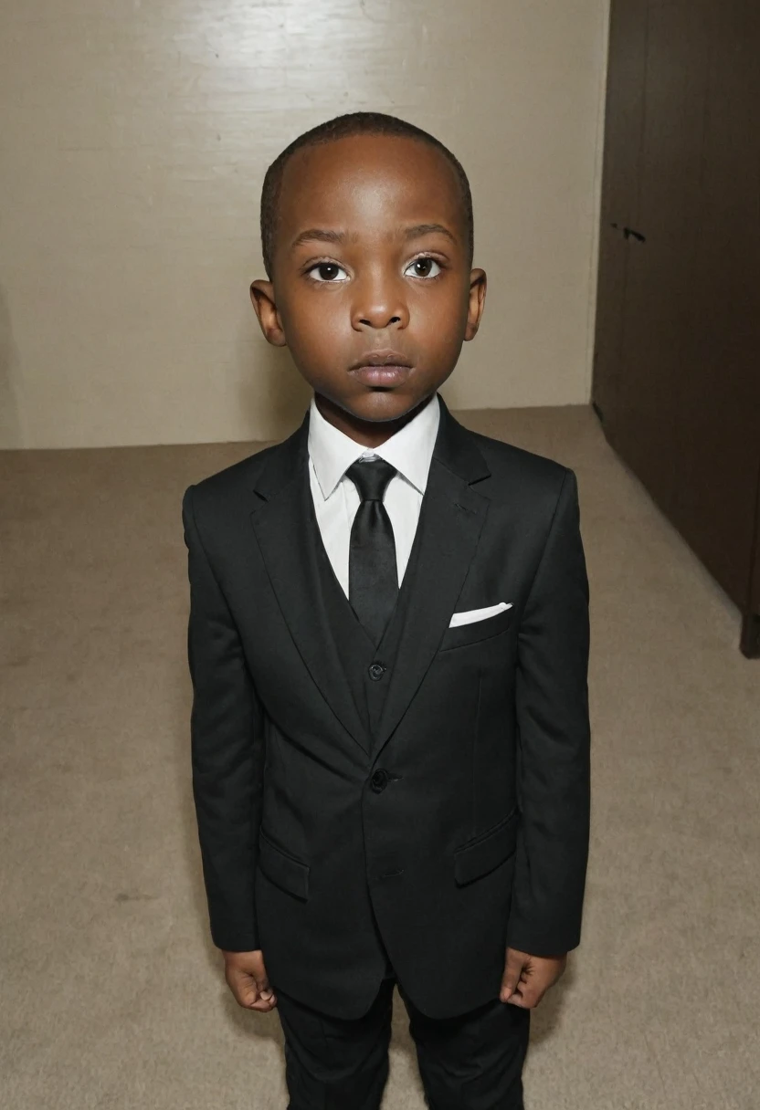 Shawt, is a black man in the black suit with a big head and a body