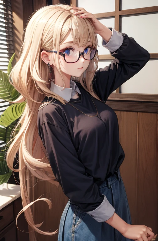 Wearing glasses