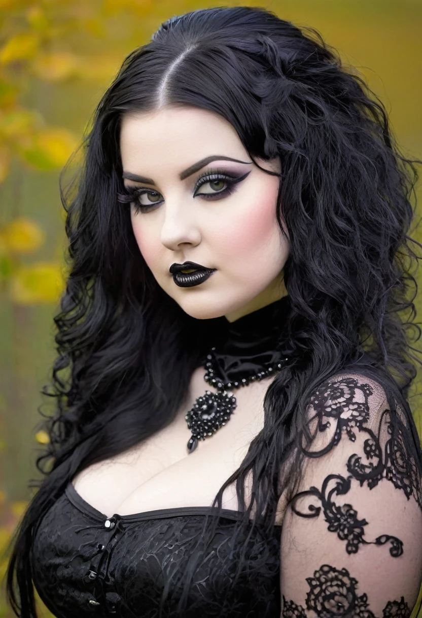 Beautiful voluptuous goth girl